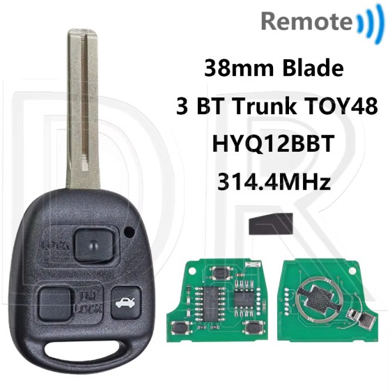Lexus 2004-2009 / 3-Button 4D68 Remote Head Key / PN: 89070-48821 / HYQ12BBT / (AFTERMARKET)